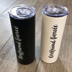 Two fiancé/fiancée tumblers